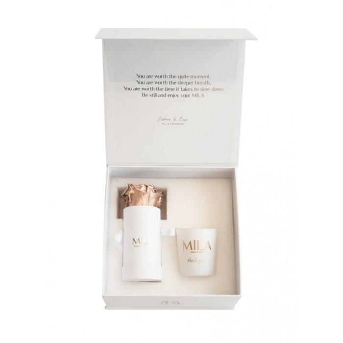 White Baby Box - Mila Baby Marble Marble - Mint - Bougie Parfumée - Rose Orientale - 90g