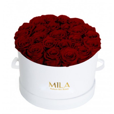 Produit Mila-Roses-00247 Mila Classique Large Blanc Classique - Rubis Rouge