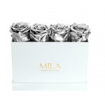  Mila-Roses-00347 Mila Classique Mini Table Blanc Classique - Metallic Silver