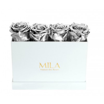 Produit Mila-Roses-00347 Mila Classique Mini Table Blanc Classique - Metallic Silver