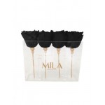  Mila-Roses-00387 Mila Acrylic Mini Table - Black Velvet