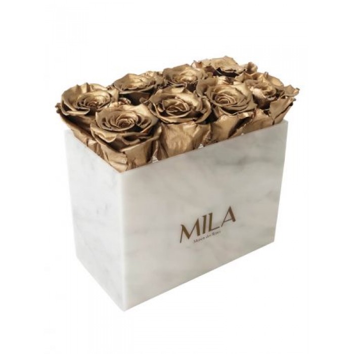 Mila Acrylic White Marble - Metallic Gold