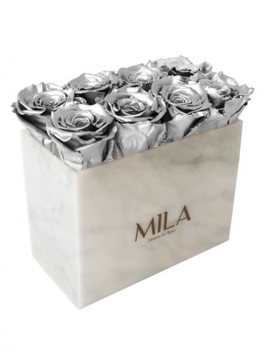 Produit Mila-Roses-00397 Mila Acrylic White Marble - Metallic Silver