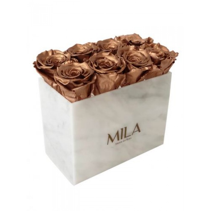 Mila Acrylic White Marble - Metallic Copper