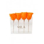  Mila-Roses-00440 Mila Acrylic Mini Table - Orange Bloom