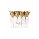  Mila-Roses-00442 Mila Acrylic Mini Table - Metallic Gold