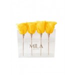  Mila-Roses-00445 Mila Acrylic Mini Table - Yellow Sunshine