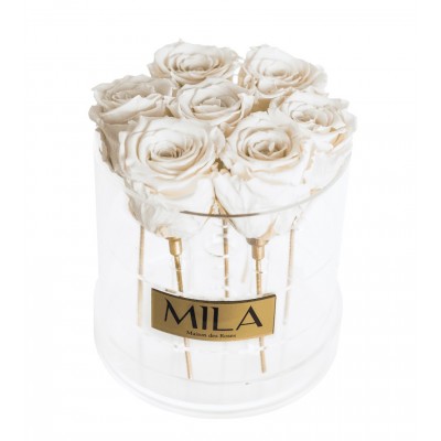 Produit Mila-Roses-00482 Mila Acrylic Round - White Cream