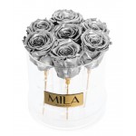  Mila-Roses-00491 Mila Acrylic Round - Metallic Silver