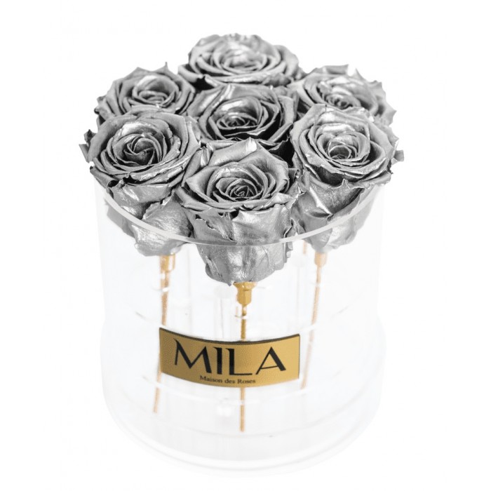 Mila Acrylic Round - Metallic Silver