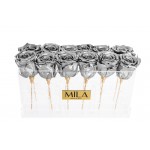  Mila-Roses-00539 Mila Acrylic Table - Metallic Silver