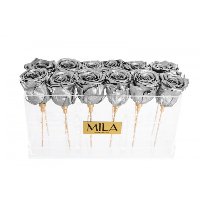 Mila Acrylic Table - Metallic Silver