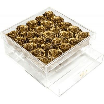 Produit Mila-Roses-00562 Mila Acrylic Large Bijou - Metallic Gold