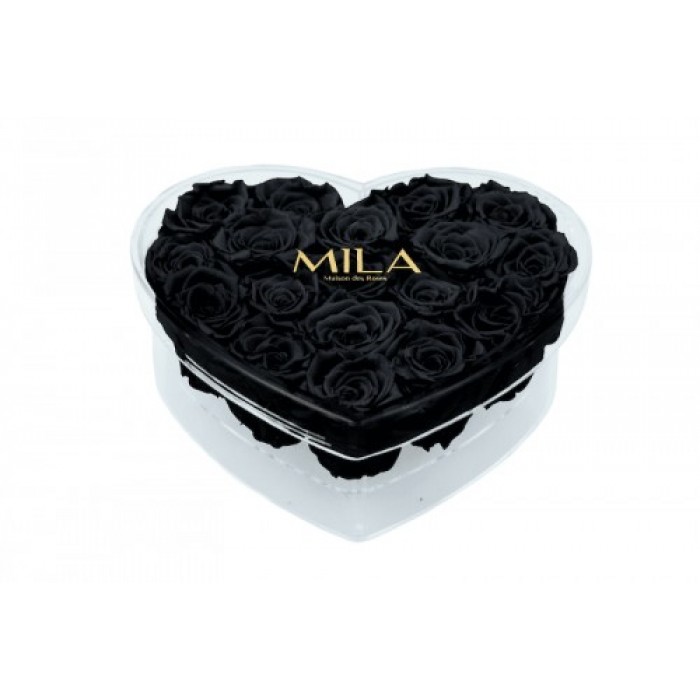 Mila Acrylic Large Heart - Black Velvet