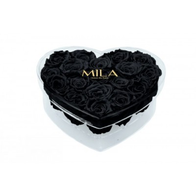 Produit Mila-Roses-00577 Mila Acrylic Large Heart - Black Velvet