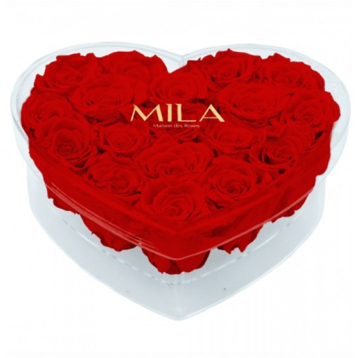 Mila Acrylic Large Heart - Rouge Amour