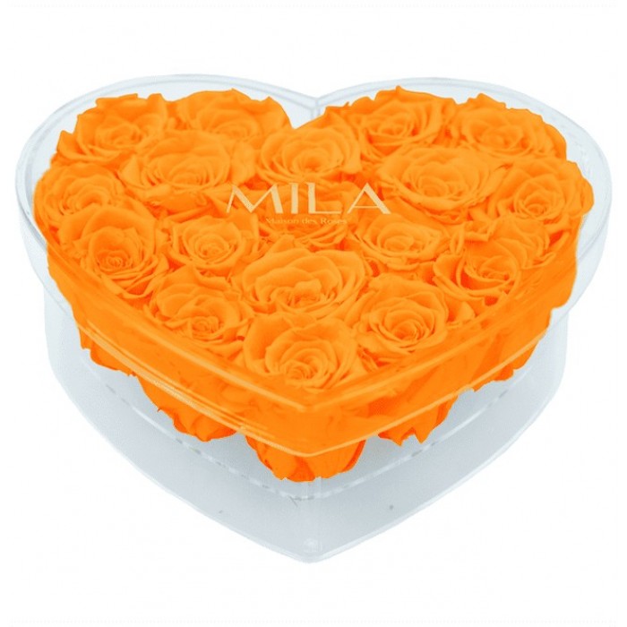 Mila Acrylic Large Heart - Orange Bloom
