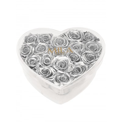 Produit Mila-Roses-00587 Mila Acrylic Large Heart - Metallic Silver