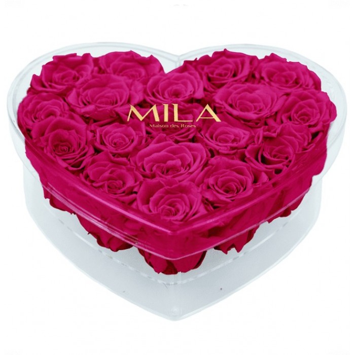 Mila Acrylic Large Heart - Fuchsia