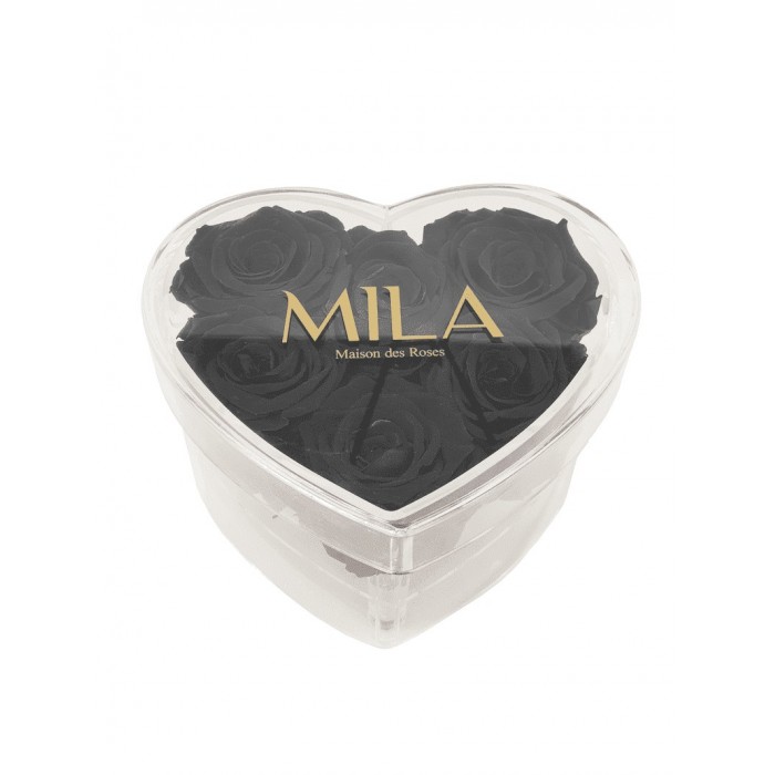 Mila Acrylic Small Heart - Black Velvet