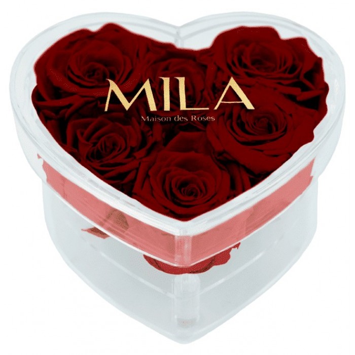 Mila Acrylic Small Heart - Rubis Rouge