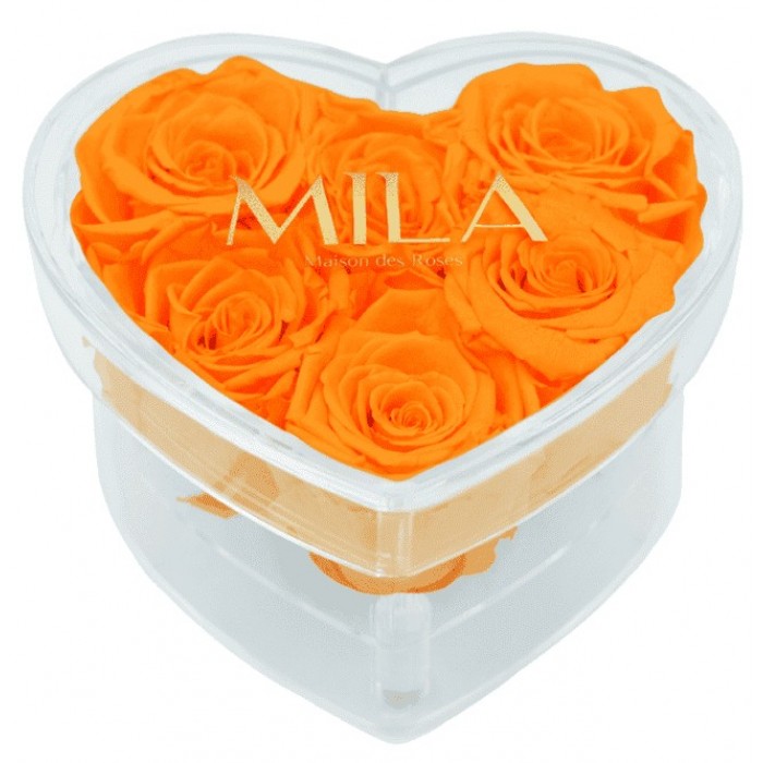 Mila Acrylic Small Heart - Orange Bloom
