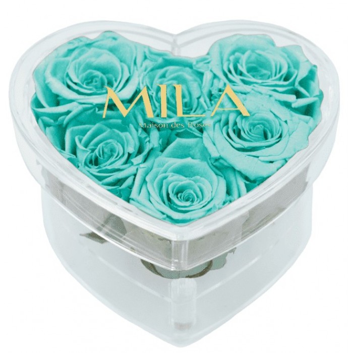 Mila Acrylic Small Heart - Aquamarine