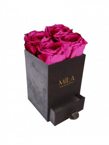 Produit Mila-Roses-00754 Mila Velvet Mini Dark Grey Velvet Mini - Fuchsia