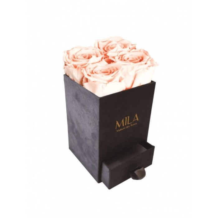 Mila Velvet Mini Dark Grey Velvet Mini - Pure Peach