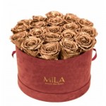  Mila-Roses-00931 Mila Burgundy Velvet Large - Metallic Copper