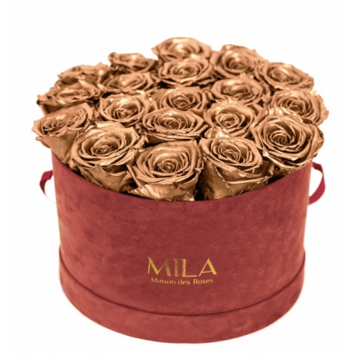 Mila Burgundy Velvet Large - Metallic Copper