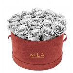  Mila-Roses-00932 Mila Burgundy Velvet Large - Metallic Silver