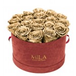  Mila-Roses-00933 Mila Burgundy Velvet Large - Metallic Gold