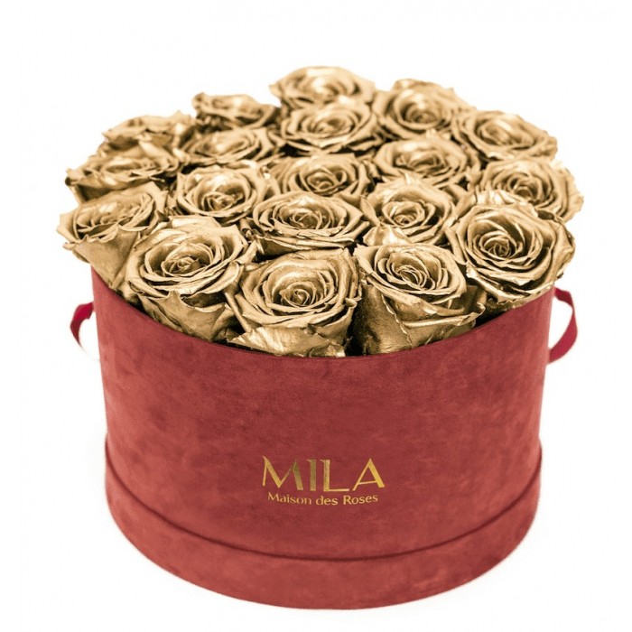 Mila Burgundy Velvet Large - Metallic Gold