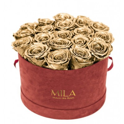Produit Mila-Roses-00933 Mila Burgundy Velvet Large - Metallic Gold