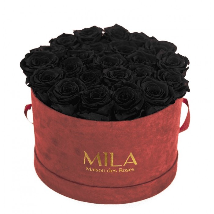 Mila Burgundy Velvet Large - Black Velvet