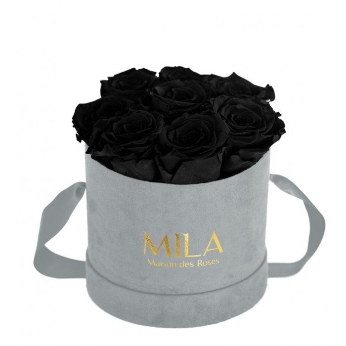 Mila Velvet Small Light Grey Velvet Small - Black Velvet