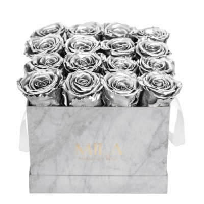 Produit Mila-Roses-01100 Mila Medium Marble Marble - Metallic Silver
