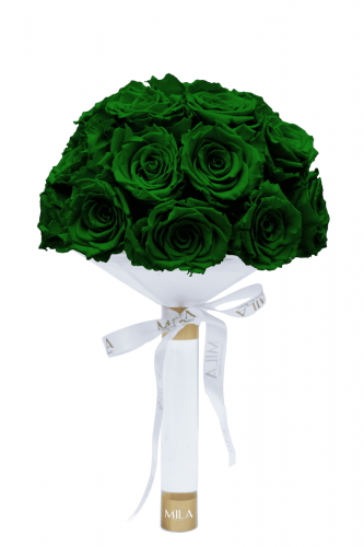 Produit Mila-Roses-01161 Mila Large Bridal Bouquet - Emeraude