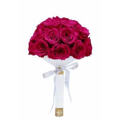 Produit Mila-Roses-01162 Mila Large Bridal Bouquet - Fuchsia