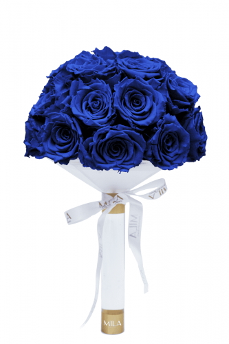 Produit Mila-Roses-01167 Mila Large Bridal Bouquet - Royal blue