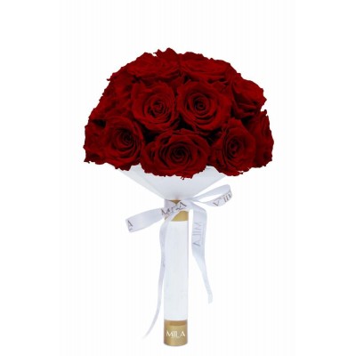 Produit Mila-Roses-01176 Mila Large Bridal Bouquet - Rubis Rouge