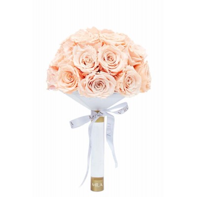 Produit Mila-Roses-01178 Mila Large Bridal Bouquet - Pure Peach