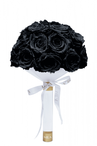 Produit Mila-Roses-01181 Mila Large Bridal Bouquet - Black Velvet
