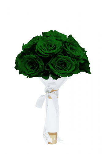 Produit Mila-Roses-01185 Mila Small Bridal Bouquet - Emeraude