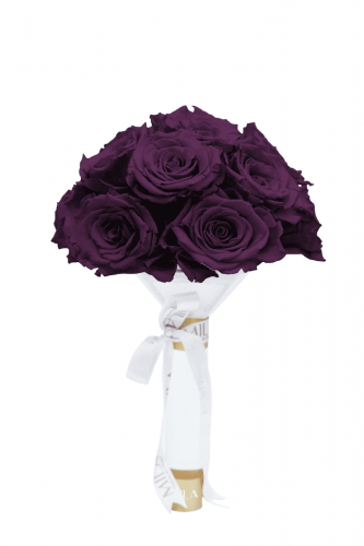 Produit Mila-Roses-01187 Mila Small Bridal Bouquet - Velvet purple