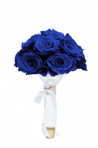 Produit Mila-Roses-01191 Mila Small Bridal Bouquet - Royal blue