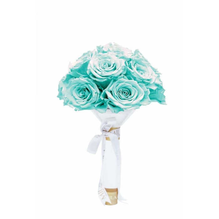 Mila Small Bridal Bouquet - Aquamarine
