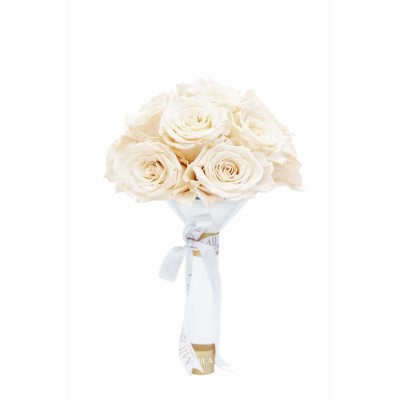 Produit Mila-Roses-01198 Mila Small Bridal Bouquet - Champagne