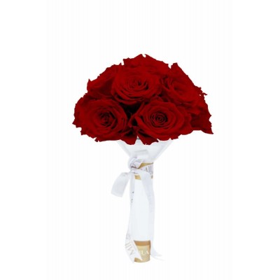 Produit Mila-Roses-01200 Mila Small Bridal Bouquet - Rubis Rouge
